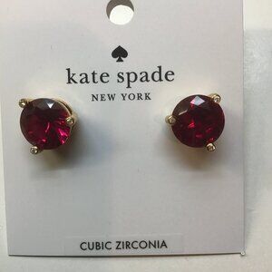 Kate Spade New Shocking Pink Round Cubic Zirconia Earrings